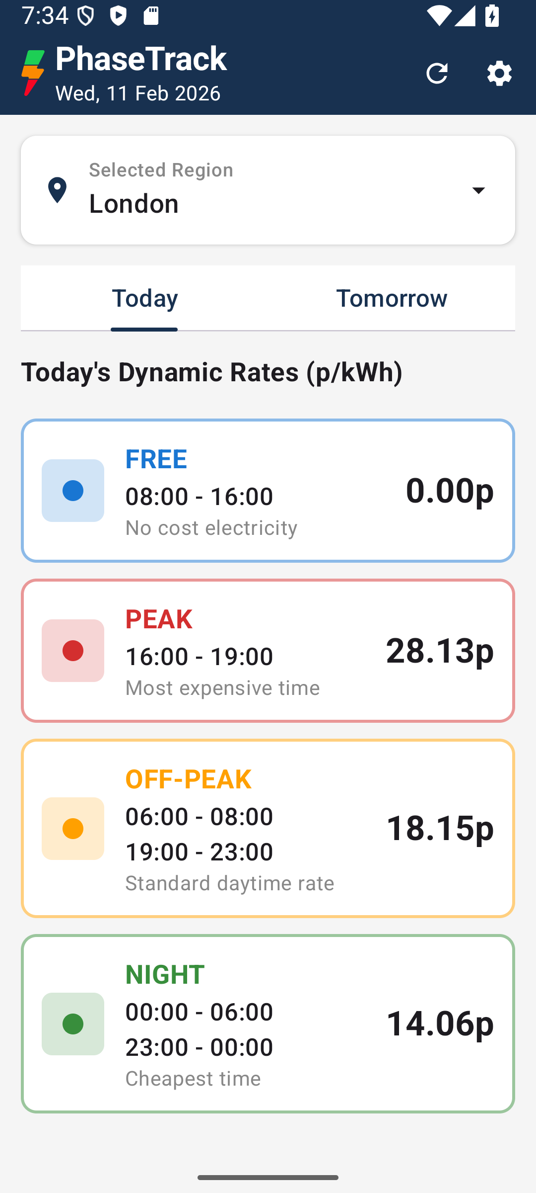 PhaseTrack screenshot